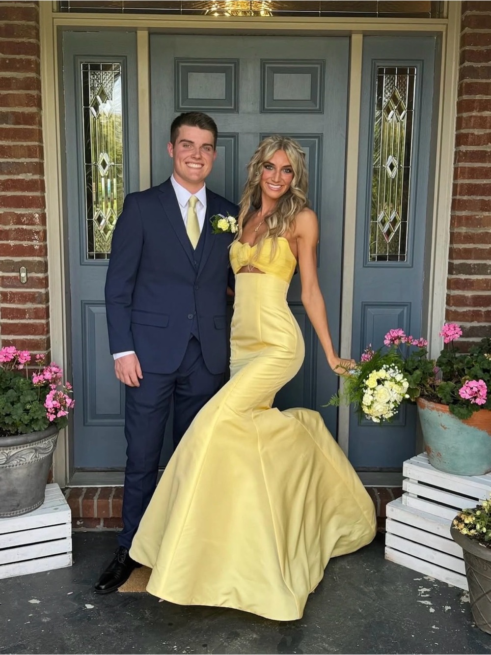 Yellow Mermaid Prom Gown